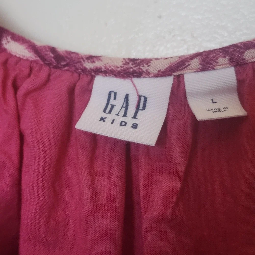 Gap Kids Pink Floral Print Long Sleeve Tiered Print Dress Sz‎ 10 L